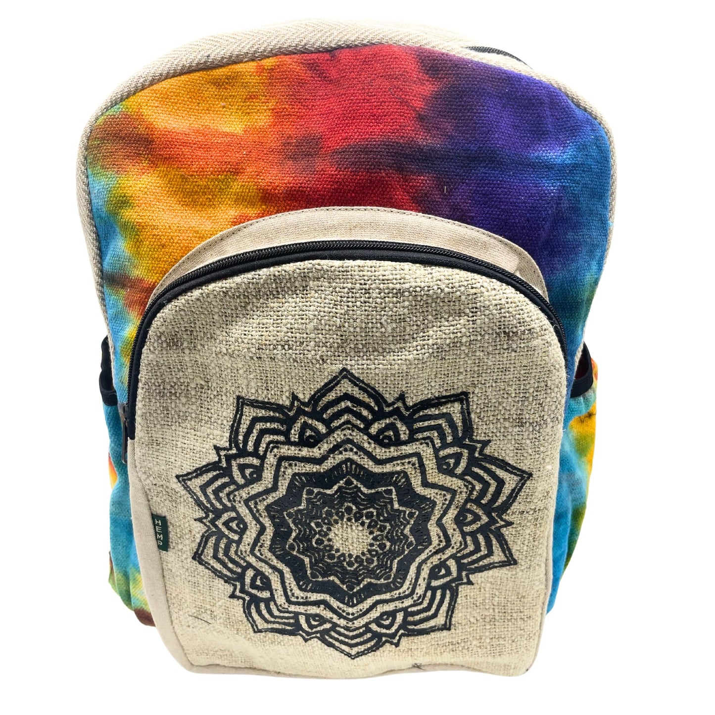 Tie-dye Hemp Large Backpack - Mandala