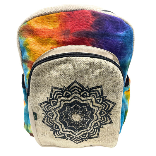 Tie-dye Hemp Large Backpack - Mandala