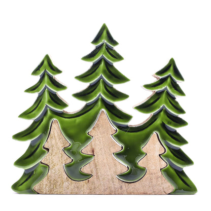 Lost in the Forrest -Three Trees 3D Wooden Decoration - 20x23cm