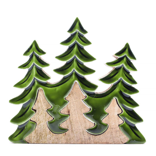 Lost in the Forrest -Three Trees 3D Wooden Decoration - 20x23cm