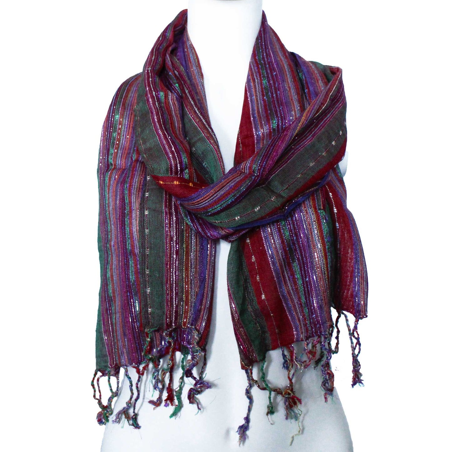 Indian Boho Scarves - 22x72in - Random Greens