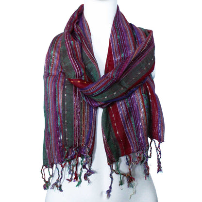 Indian Boho Scarves - 22x72in - Random Greens