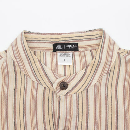 Nomad Sari Grandad Shirt - Brown Beige - Large