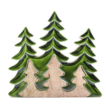 Lost in the Forrest -Three Trees 3D Wooden Decoration - 20x23cm