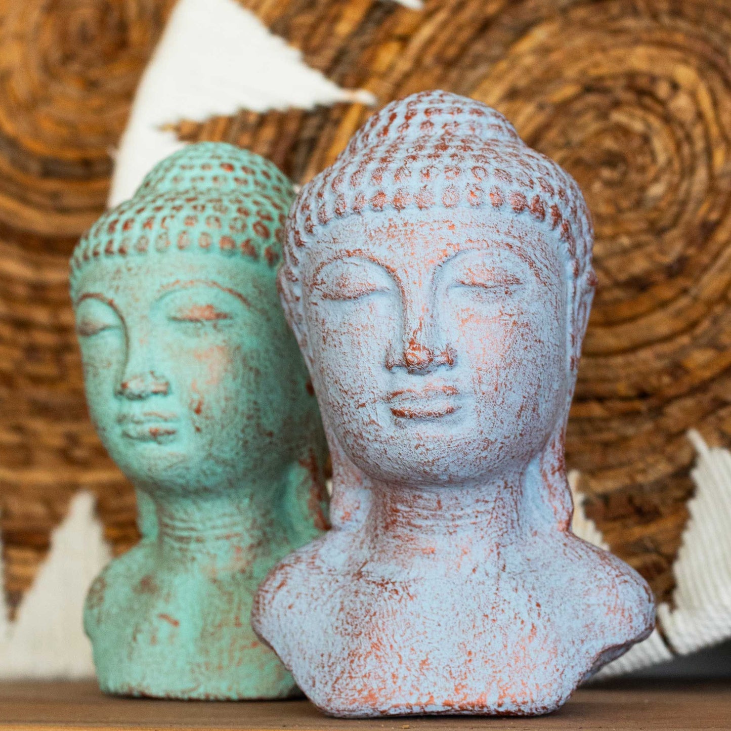 Tranquillity Buddha Head  - Green Copper
