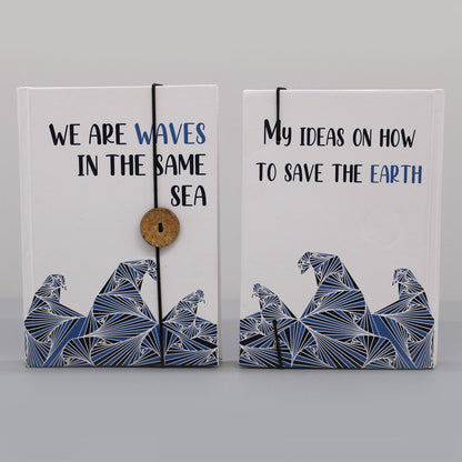 Notebook with strap - Waves in the same sea