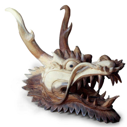 Life Size Dragon Head Carving  - 30cm