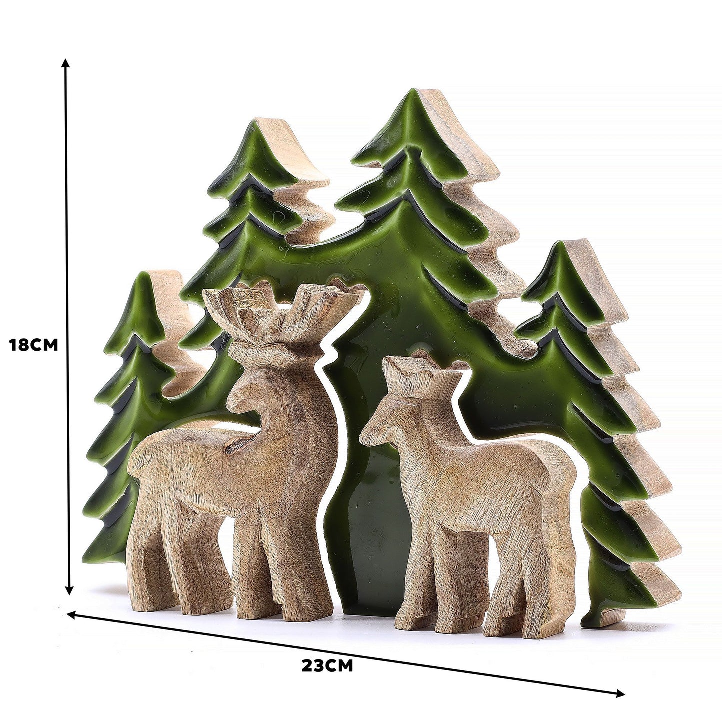 Lost in the Forrest - Two Dear in the Forrest 3D Wooden Decoration - 18x23cm