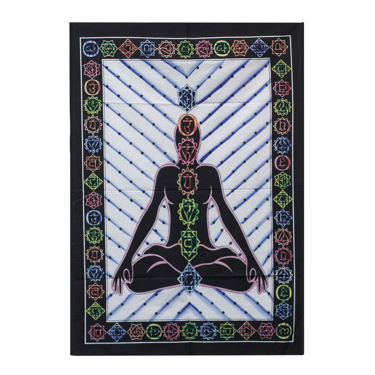 Hand-brushed Cotton Wall Art - Chakra Buddha