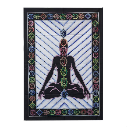 Hand-brushed Cotton Wall Art - Chakra Buddha