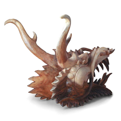 Life Size Dragon Head Carving  - 30cm