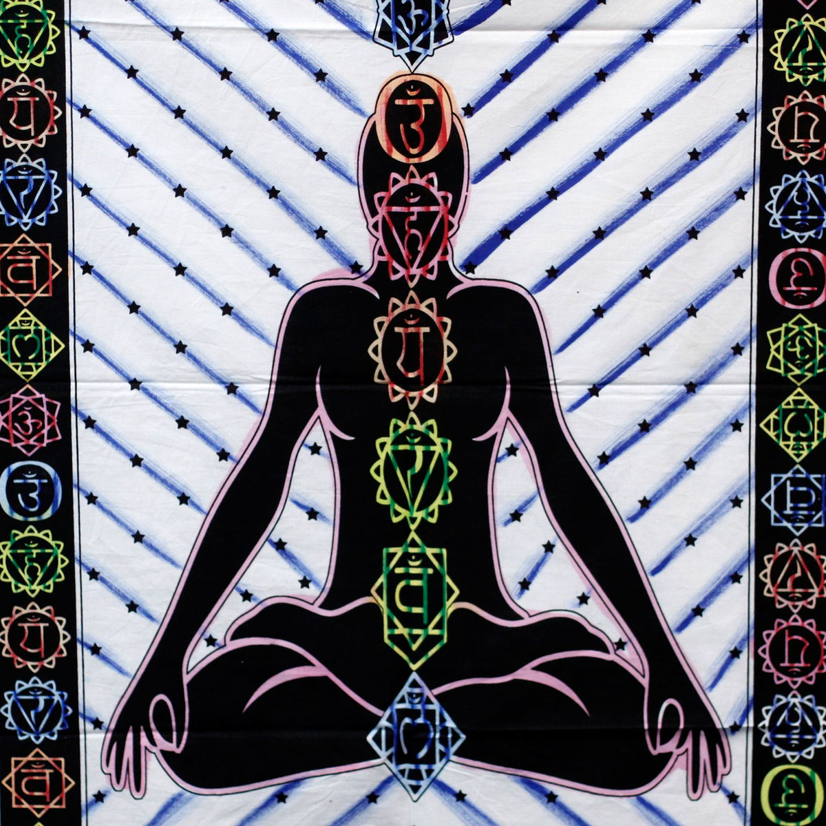 Hand-brushed Cotton Wall Art - Chakra Buddha