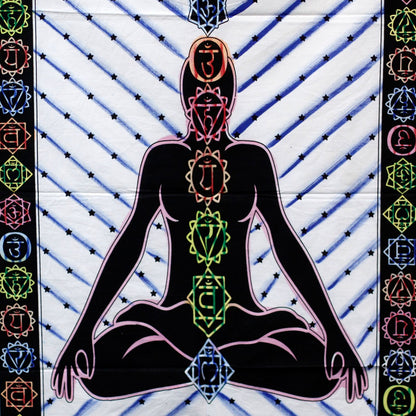 Hand-brushed Cotton Wall Art - Chakra Buddha