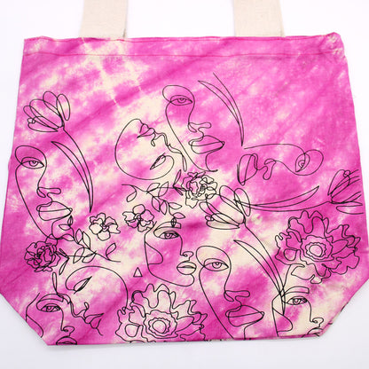 Tie-Dye Cotton Bag (6oz) - 38x42x12cm - Pretty Face - Magento - Natural Handle