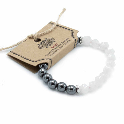 Faceted Gemstone Bracelet - Magnetic Rose Quartz