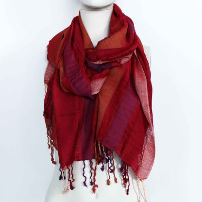 Lrg Indian Boho Scarves - 28x72in - Random Purples