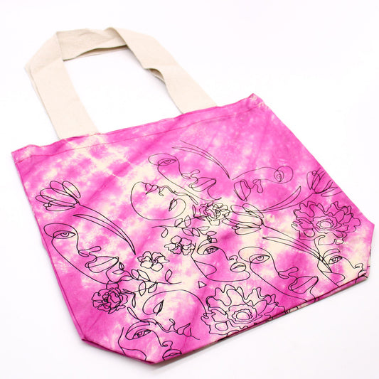 Tie-Dye Cotton Bag (6oz) - 38x42x12cm - Pretty Face - Magento - Natural Handle