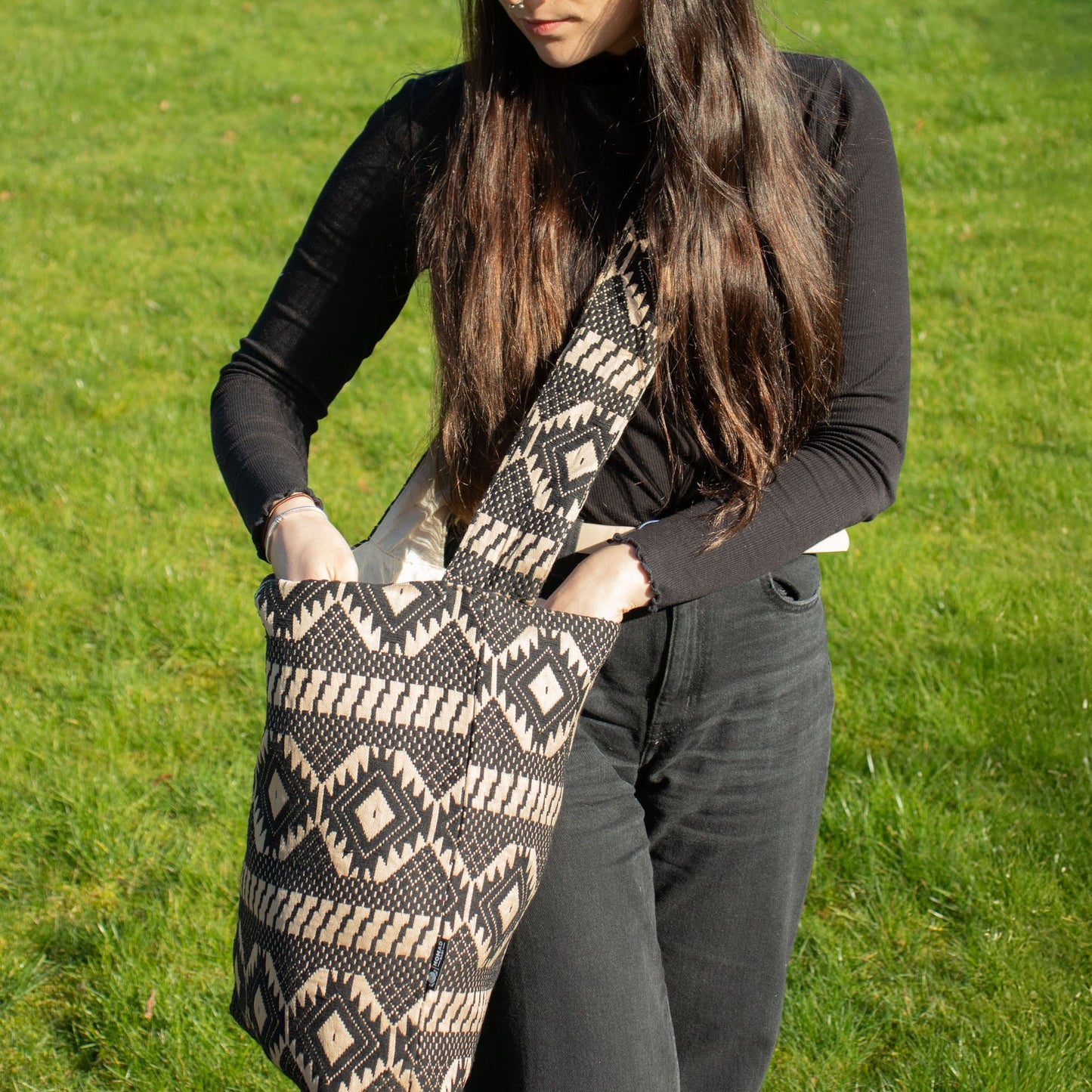 Nomad Sari Jacquard Natural Nomad Carryall Bags - Desert Loom