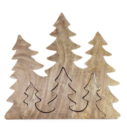 Lost in the Forrest -Three Trees 3D Wooden Decoration - 20x23cm