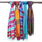 Lrg Indian Boho Scarves - 28x72in - Random Blues