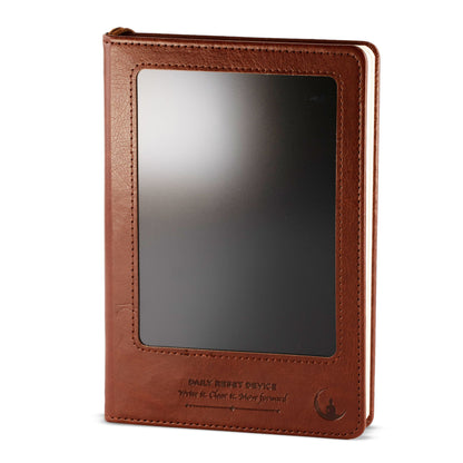 A5 Intention Note Book - LCD Wipe Screen - Brown Leather Effect - 160 Pages