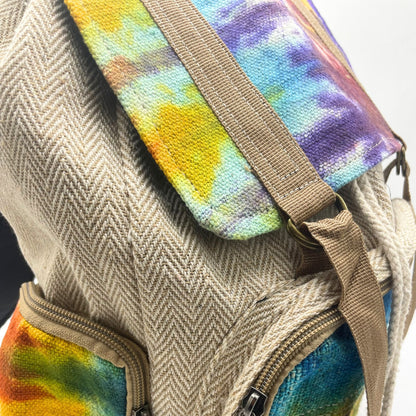 Tie-dye Hemp Large Square Backpack
