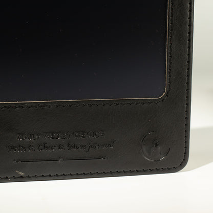 A5 Intention Note Book - LCD Wipe Screen - Black Leather Effect - 160 Pages