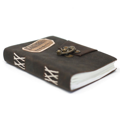 Leather Black Confessions with Lock Notebook (18x13cm)