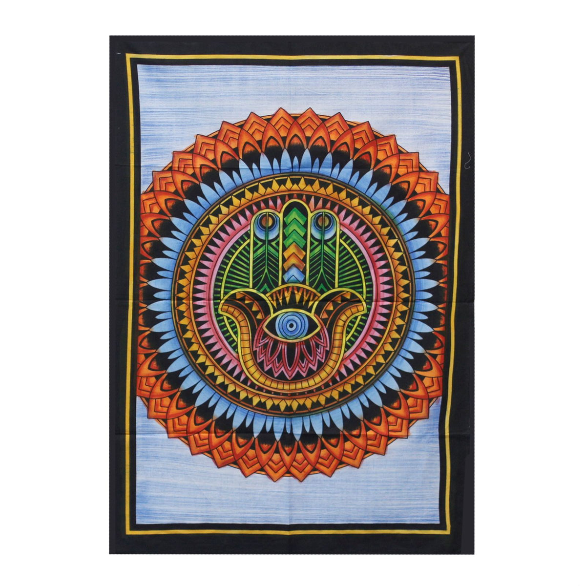 Hand-brushed Cotton Wall Art - Hamsa