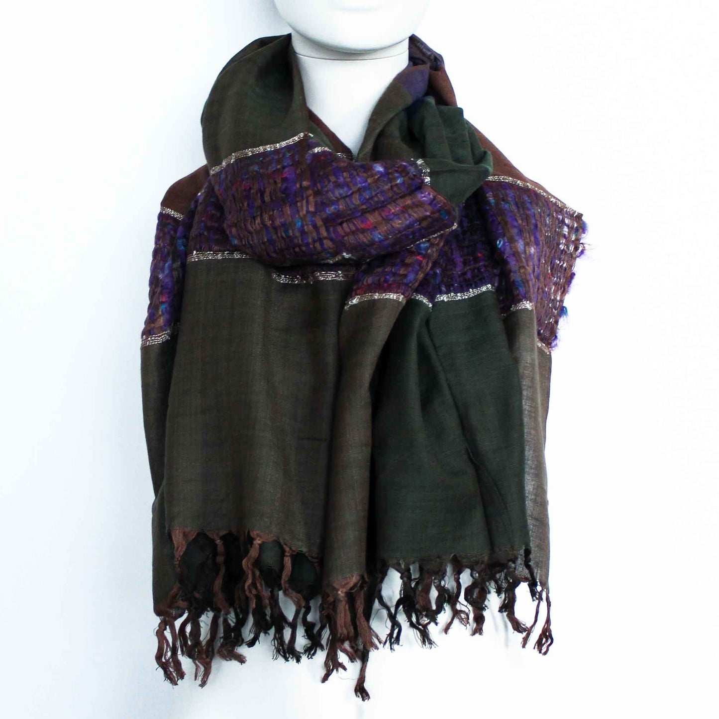 Lrg Indian Boho Scarves - 28x72in - Random Blues