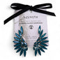 Teal Green - Vintage Glass - Angel Wings - Earrings