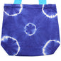 Natural Tie-Dye Cotton Bag (8oz) - 38x42x12cm - Blue Rings - Blue Handle