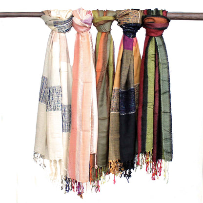 Lrg Indian Boho Scarves - 28x72in - Random Greens