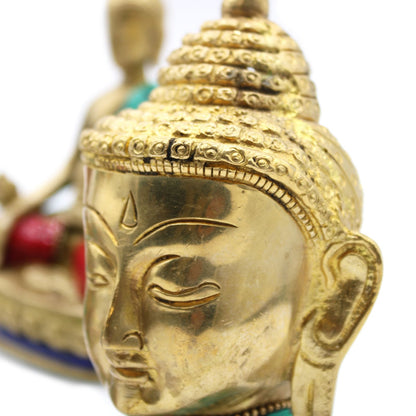 Brass Buddha Figure - Large Head - 11.5 cm