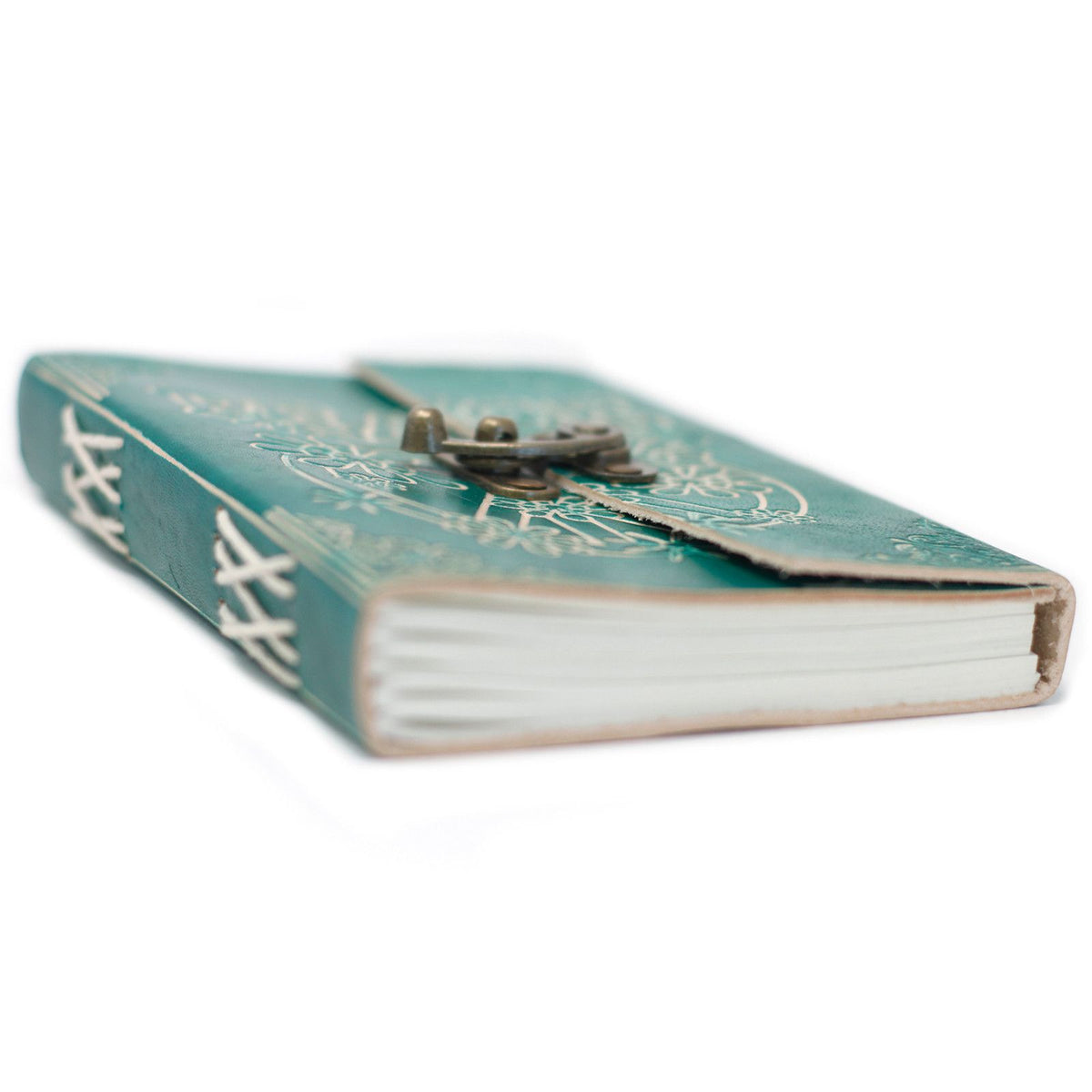 Leather Green Peace with Lock Notebook (18x13cm)