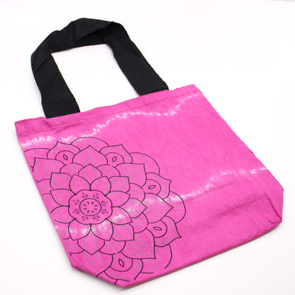 Tie-Dye Cotton Bag (6oz) - 38x42x12cm -  Mandela - Magento - Black Handle