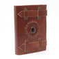 Leather Black Onyx with Belts Notebook (15x10cm)