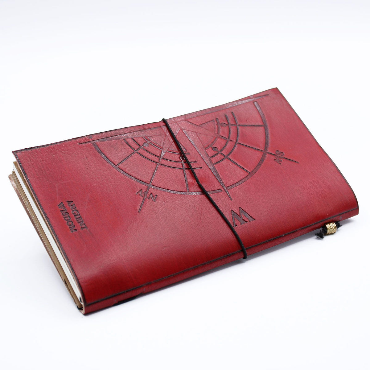 Handmade Leather  Journal- The Adventure Begins - Red