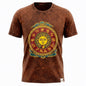 Nomad Sari Stonewashed Cotton T-Shirt - Sun & Zodiac - Brown - XL
