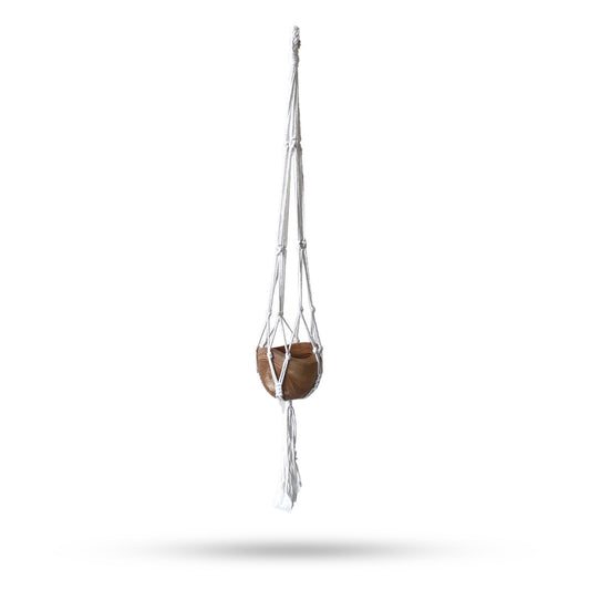 Macrame Pot Holder Classic - Natural Medium Pot
