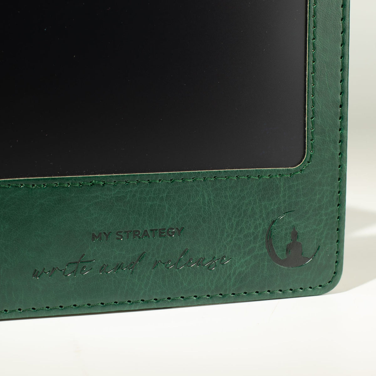 A5 Intention Note Book - LCD Wipe Screen - Green Leather Effect - 160 Pages