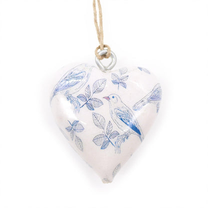 Large Decor Wood Heart - Blue Bird