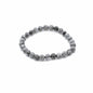 Grey beaded bracelet on a white background