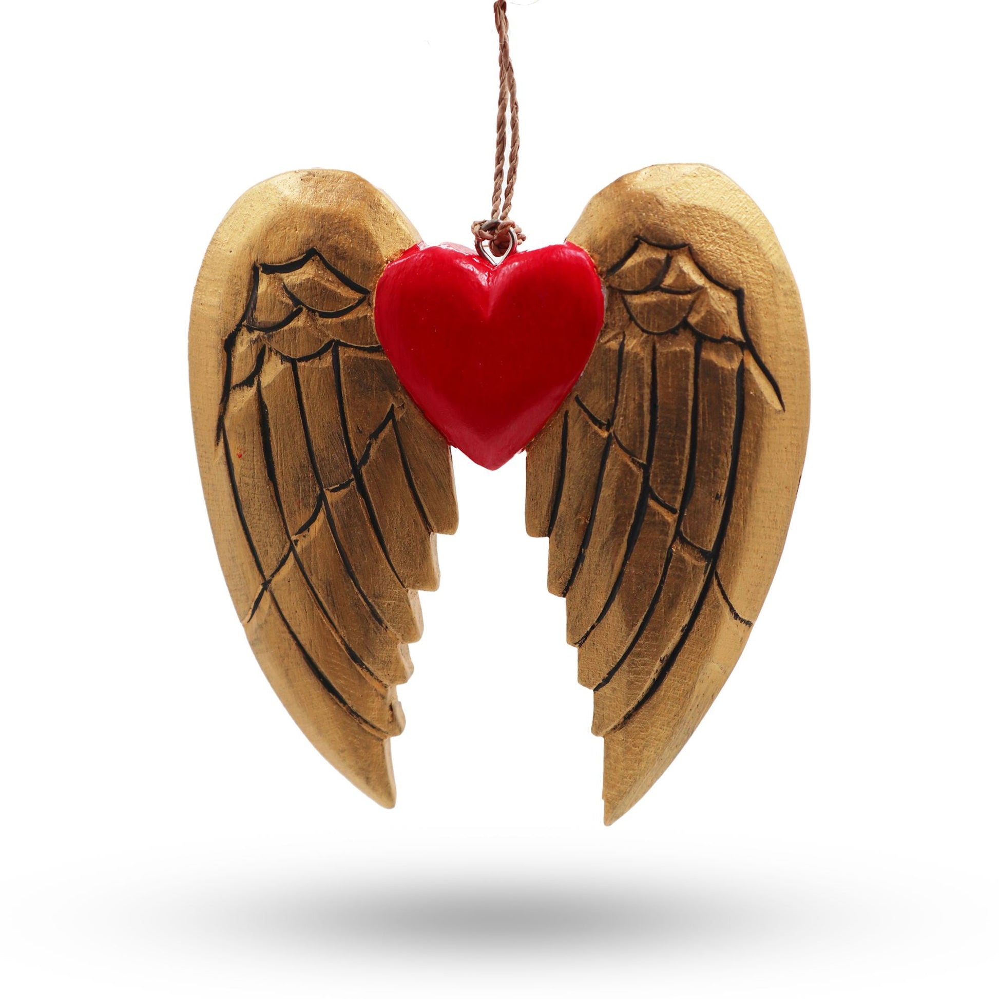 Decorative heart with wings on a white background