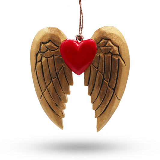 Decorative heart with wings on a white background