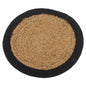 Natural Place Mat - Jute & Cotton 30cm - Black Border