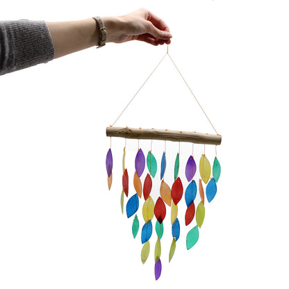 Rainbow Leaf Capiz Chime