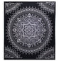 B&W Double Cotton Bedspread + Wall Hanging - Lotus Flower