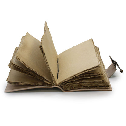 Leather "Bee Kind" Deckle-edge Notebook (18x23cm)