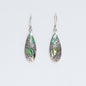 Shell & Silver Earrings - Long Teardrop - Abalone